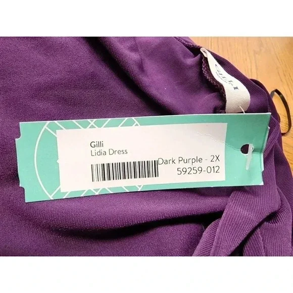NWT Gilli Lidia Dress Dark Purple Plus Size 2X - Picture 4 of 7